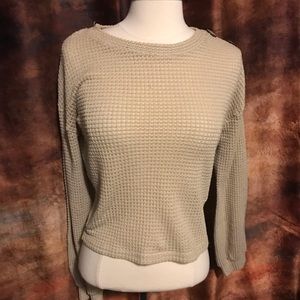 EUC Erik Hart medium  beige waffle knit shirt